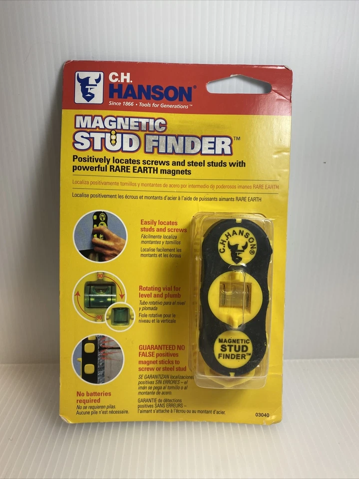 C.H. Hanson 03040 Magnetic Compact Lightweight Ergonomic Stud Finder Brand NEW - Image 1 of 3