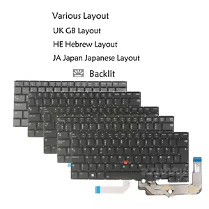 UK Hebrew Japanese Keyboard For Lenovo ThinkPad T14s Gen 3 /Gen 4, Backlit - Picture 1 of 9