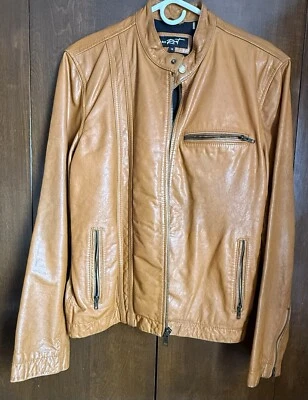 Men's "BLACK RIVET" Brown Leather Jacket Size Large - Image 1 of 4