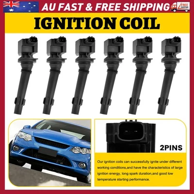 For Ford Falcon FG & FGX Turbo & LPG 6PCS Ignition Coils & Spark Plugs Replace - image 1 of 4