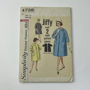 Cappotto taglia 14 busto 34 reversibile maniche kimono rana modello non tagliato 4738 vintage anni 60 - Foto 1 di 2