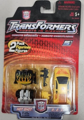 VINTAGE TRANSFORMERS ROBOTS IN DISGUISE HOT SHOT R.E.V. HASBRO 2001 MOC NEW - Image 1 of 2