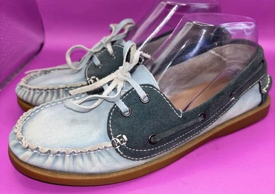 Zapatos Mocasines Bed Stu Tía Bettie Mujer Barco Talla 8 Bedstu Cuero Azul (0864) Foto 1 de 4