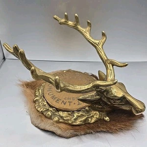 City Of Longmont Engineering Department Survey Marker On Brass Elk With Pelt Pad - Picture 1 of 12