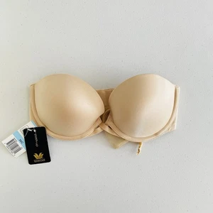 Wacoal Amazing Assets Strapless Push Up Plunge Bra Convertible 30C Beige 854220 - Picture 1 of 12
