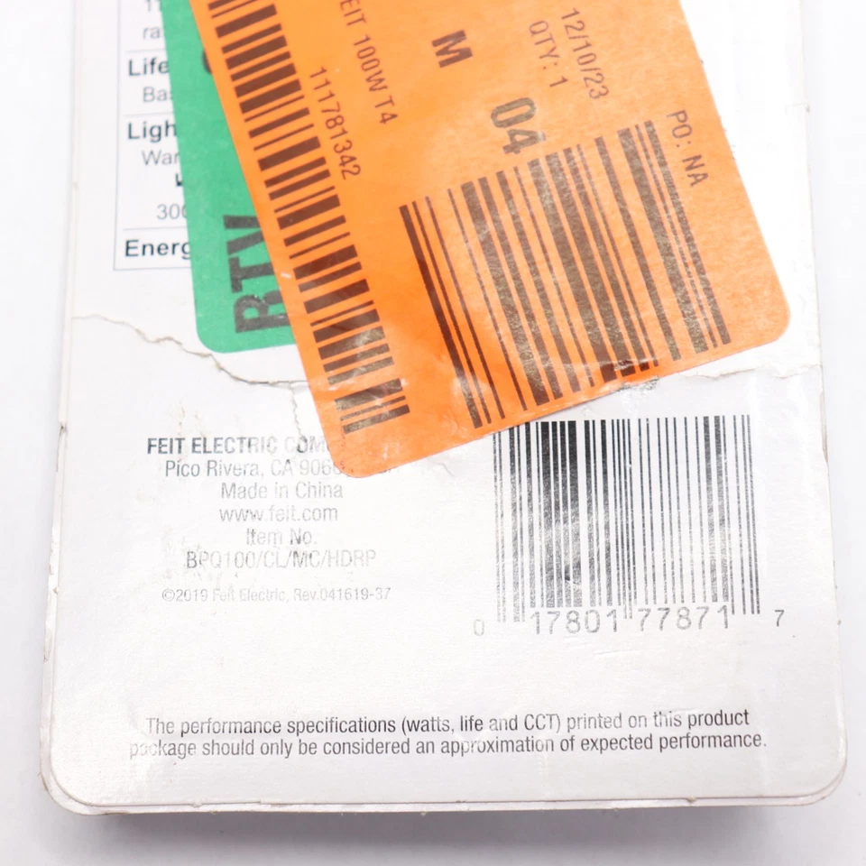 Feit Electric T4 Mini Candelabra E11 Dimmable Light Bulb 100W Bright White  - Image 1 of 4