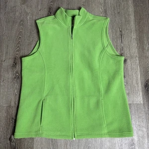 LL Bean Women’s XL Reg Full Zip Polartec Fleece Vest Green OHKS2 - Picture 1 of 10