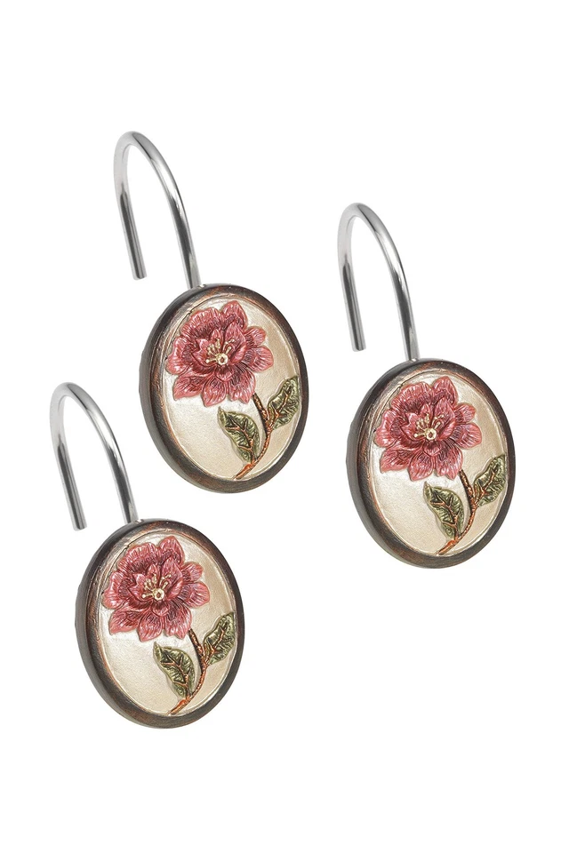 浴帘钩,larrisa 系列,12 件套,玫瑰设计 — 第 1/4 张图片