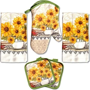 Lobyn Value Packs: Bright Sunflower 5-Piece Kitchen Set – 2 Soft Sunflowers - Picture 1 of 7