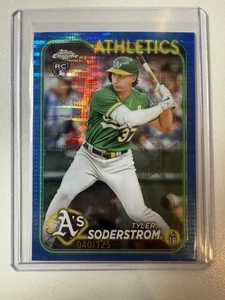 2024 Topps Chrome Tyler Soderstrom Blue Sonar RC 40/125 Oakland Athletics #298 - Picture 1 of 2