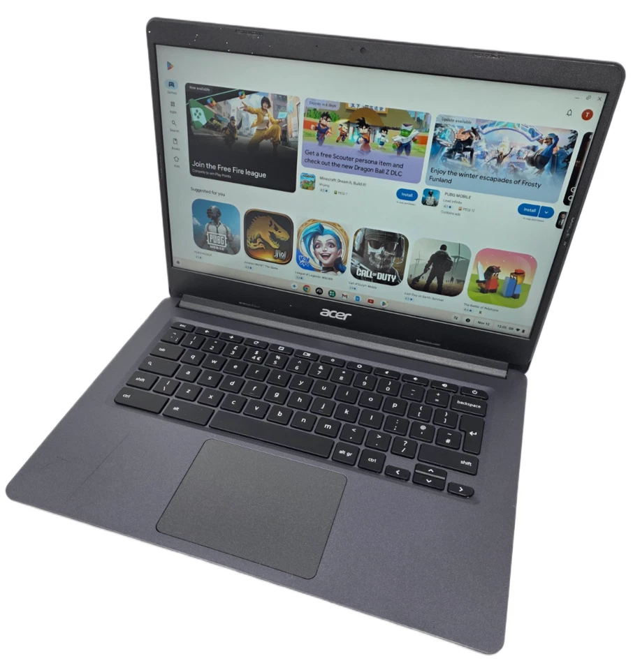 chromebook 14 inch Acer C933 FHD Celeron N4020 4GB RAM 32GB Laptop Gemini AI - Image 1 of 4