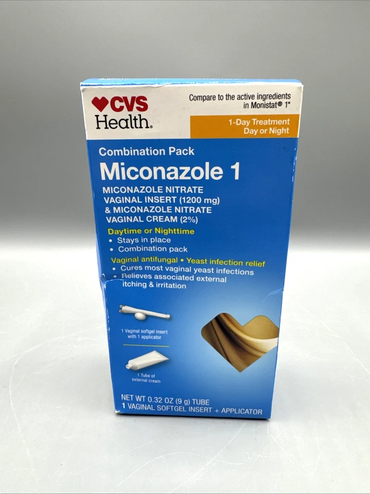CVS HEALTH 1 Day/NIGHT Treatment Miconazole1 Yeast infection Compare To Monistat