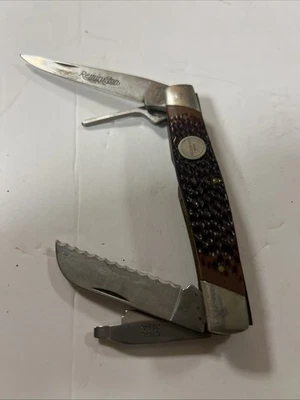 VTG Remington UMC USA R-2 Shotgun /Waterfowl 4 Blade Pocket Knife W/ Choke tool - Image 1 of 4