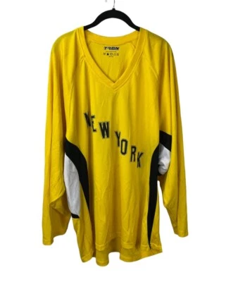 Camiseta deportiva de hockey de práctica Tron para adulto XXL Nueva York #9 amarilla Foto 1 de 4