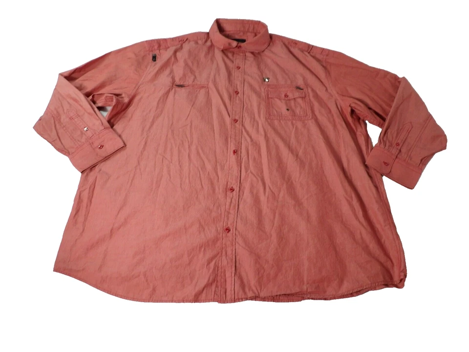 Roca Wear Mens 6X Red Shirt Button Up Casual Pockets Collared Y2K Hip Hop - Image 1 of 4