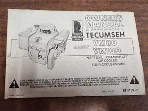Tecumseh VM80 & VM100 Motoren Bedienungsanleitung - Bild 1 von 5