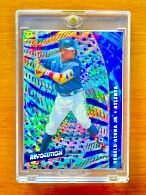 Ronald Acuña Jr. RARO REFRACTOR ESPIRAL TARJETA DE INVERSIÓN PANINI BRAVES MVP COMO NUEVO Foto 1 de 4