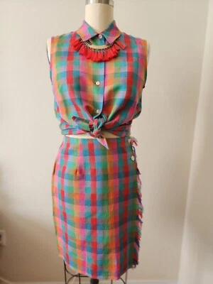 Hallazgo raro. Conjunto de falda a cuadros multicolor Signature by Jerell vintage. Foto 1 de 4