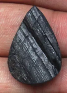 Black Tourmaline Druzy Pear Shape 24.45 ct Natural Loose Gemstone G 6706 - Picture 1 of 4