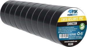 Nastro isolante Nero 19 mm x 20 m, Confezione da 10 pezzi, ferrestock fsktpv002 - Foto 1 di 1