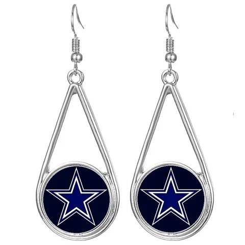Dallas Cowboys Womens Silver Drop Dangle Earrings w Gift Pkg D29 Cover