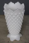 VTG Fenton White Hobnail Milk Glass 5" Classic Crown Top Vase Scallop Footed