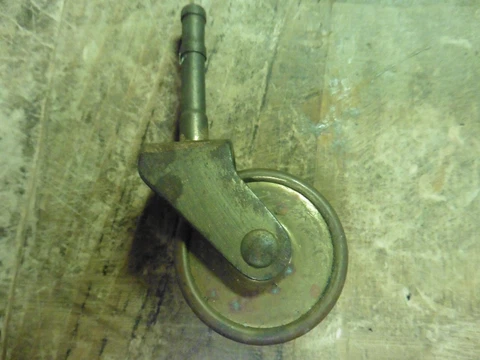 Vintage steel  caster roller swivel brass Cover