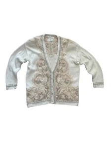 Vtg Marisa Christina Collection Women's L Hand Knit Sweater Cardigan - Picture 1 of 6