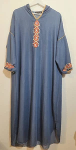 Pavonia Style bestickt Größe Large Kapuze Kashmiri Jalabiya Kleid Phiran - Bild 1 von 7