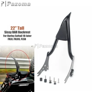 Backrest Sissy Bar w/ Pad For Harley Softail FLDE FLHC FLHCS FLSL FXBB 2018-2021 - Picture 1 of 10