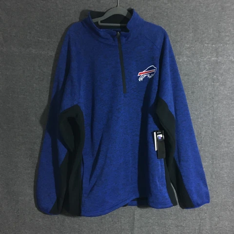 Buffalo Bills Men's Sweater 2XL Blue Pullover 1/4 Zip NWT NFL Cover