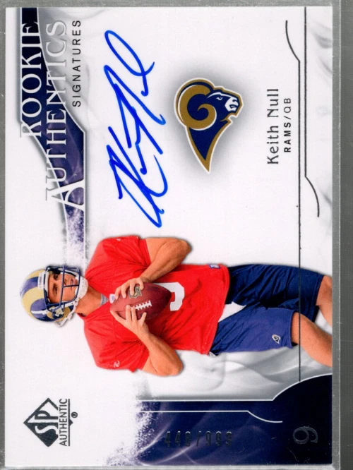 A1642- 2009 SP Authentic #320 Keith Null RC Auto /999 SAMPLE PIC - Image 1 of 2