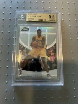 2005 Topps Finest Refractor #115 Andrew Bynum RC Rookie 76/249 BGS 9.5 - Image 1 of 4