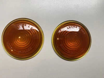 Par de lentes intermitentes Jaguar MK VII IX XK140 XK150 3" ámbar LUCAS 575292 L563 Foto 1 de 4