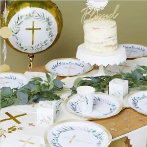 More details for botanical communion confirmation decorations party supplies tableware balloon