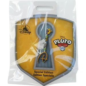 Disney Store Pluto 90th Birthday Key Pin Trading Badge Anniversary Replica Dog - Picture 1 of 5