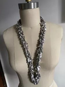 Lee Angel / Roxanne Assoulin Necklace Multiple Discs Silver Tone 12.8 OZ 36” L - Picture 1 of 10