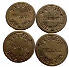 M&D leisure theme park Tokens x4  22 mm brass  Enjoy Your Experience.