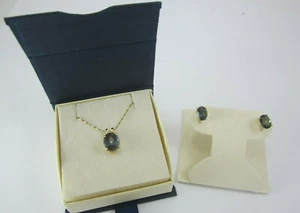 BEAUTIFUL LADIES 14K YELLOW GOLD MYSTIC TOPAZ NECKLACE & EARRING SET     5.2G - Picture 1 of 8