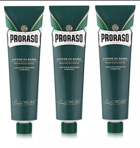 Proraso Shaving Cream, Eucalyptus and Menthol, 150ml Tube (3 Pack) Green Italy - Picture 1 of 1