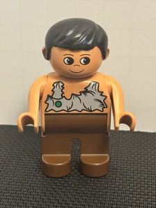 Lego Duplo HOMBRE DE LA CUEVA PADRE PAPÁ PREHISTÓRICO FIGURA DE 2,5" de JUEGO DE DINOSAURIOS - Imagen 1 de 3