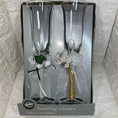 De colección WILTON Acanalado Champán Boda Bling Novia Golfista Novio Foto 1 de 4