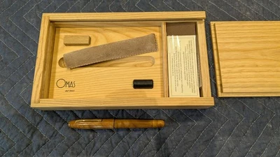 Pluma Estilográfica Omas Briar Wood Vintage Oro 18k Nueva en Caja (BD) Foto 1 de 4