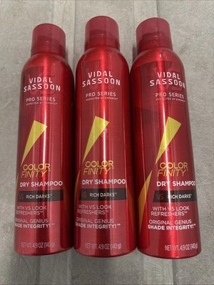 New Vidal Sassoon Color Finity RICH DARKS Dry Shampoo 4.9 oz ~ Discontinued X3 - Image 1 of 3