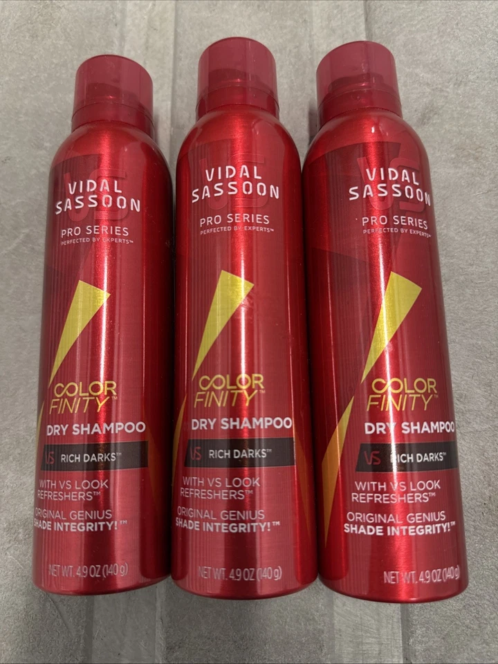 New Vidal Sassoon Color Finity RICH DARKS Dry Shampoo 4.9 oz ~ Discontinued X3 - Image 1 of 3