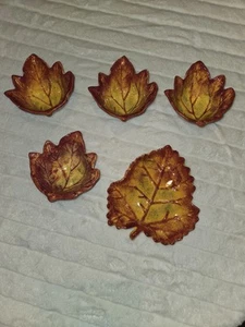 5er Set Ernte Stil Blatt Geschirr Servieren - Bild 1 von 10