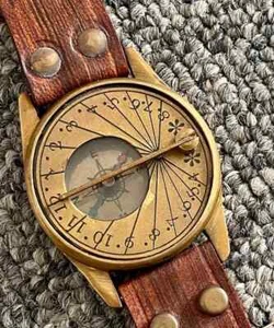 Antike Messing Steampunk Armband Sonnenuhr Maritim Kompass - Bild 1 von 5