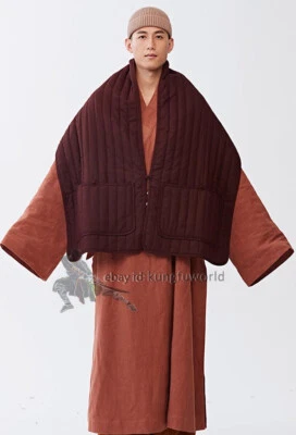 Buddhist Monk Winter Quiltted Shawl Meditation Warm Cloak Shaolin Buddhism Robes - Image 1 of 4