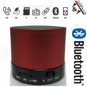 Altoparlante Bluetooth Speaker Stereo Sound FM MP3 per cellulare smartphone batteria rosso - Foto 1 di 12