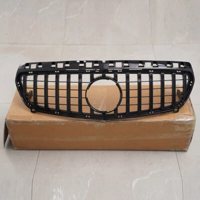 FOR MERCEDES A-CLASS W176 GLOSS BLACK FRONT GRILLE PANAMERICANA GT STYLE 2012-15